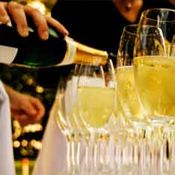 champagne at wedding